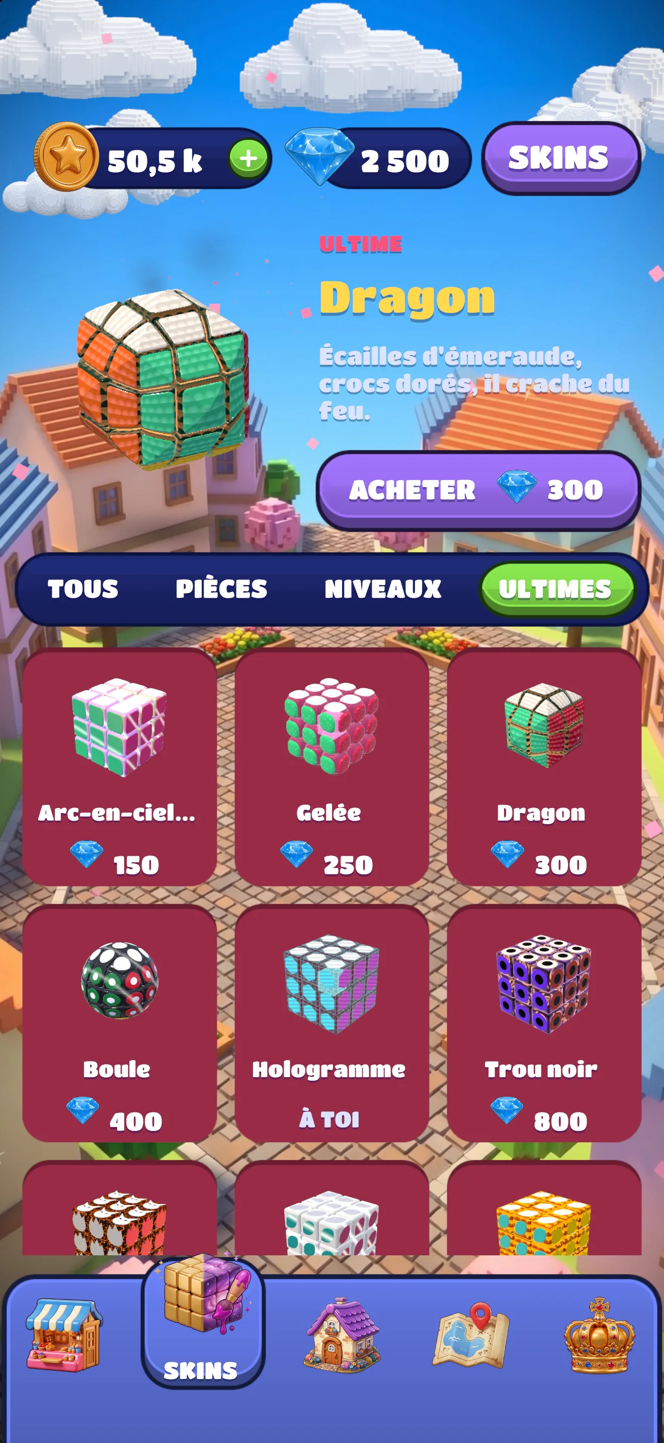 Skin ultime Dragon : écailles d’émeraude et crocs dorés