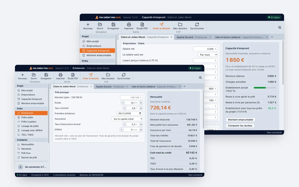 FOX CRÉDIT PRO 2035 · Logiciel du courtier en crédit
