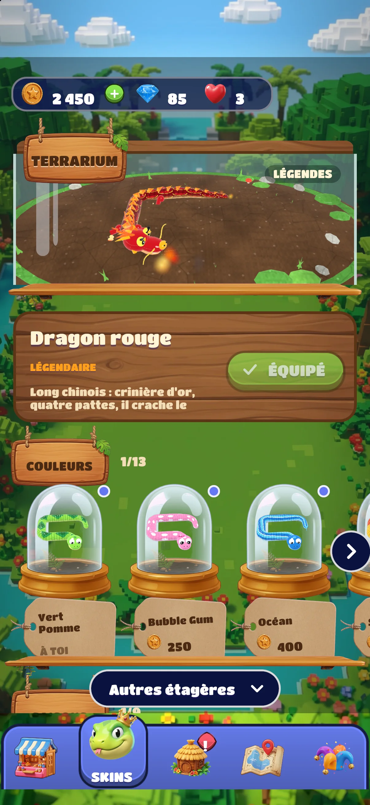 Terrarium des skins : le Dragon rouge, légendaire